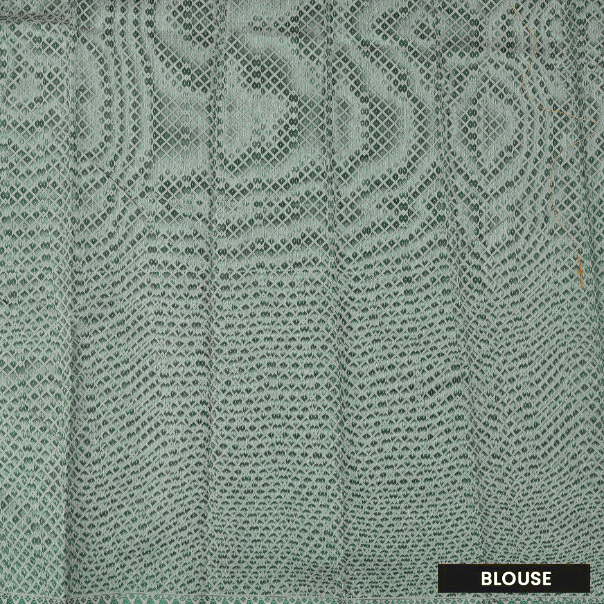 Pista Green With Green Silk Cotton Saree Without Border