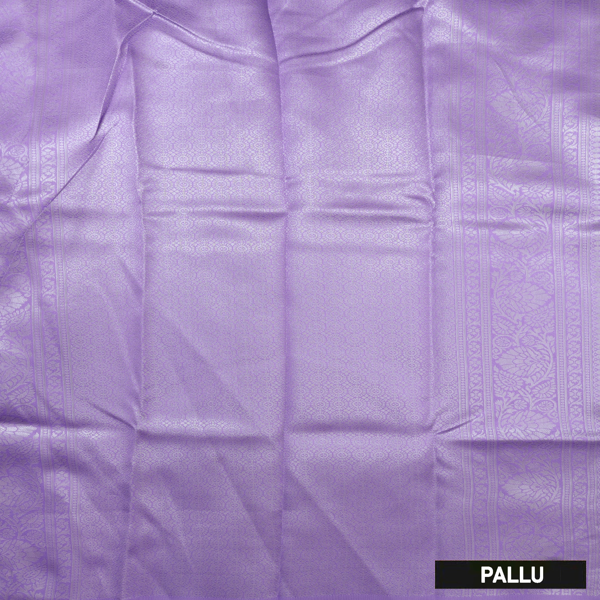 Grey with Lavender Litchi Silk Saree