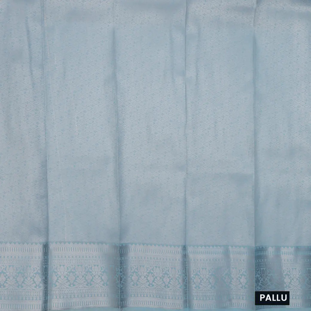 Powder Blue with Silver Geometric Patterns Art Silk Saree