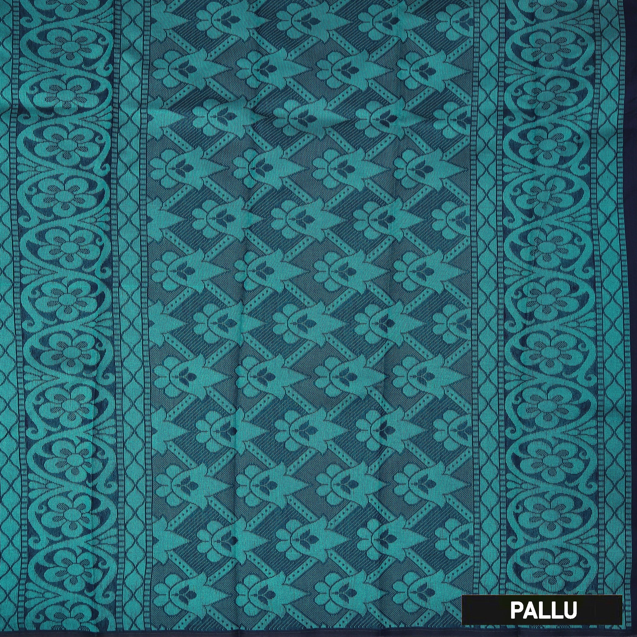 Block With Green Silk Cotton Saree Without Border