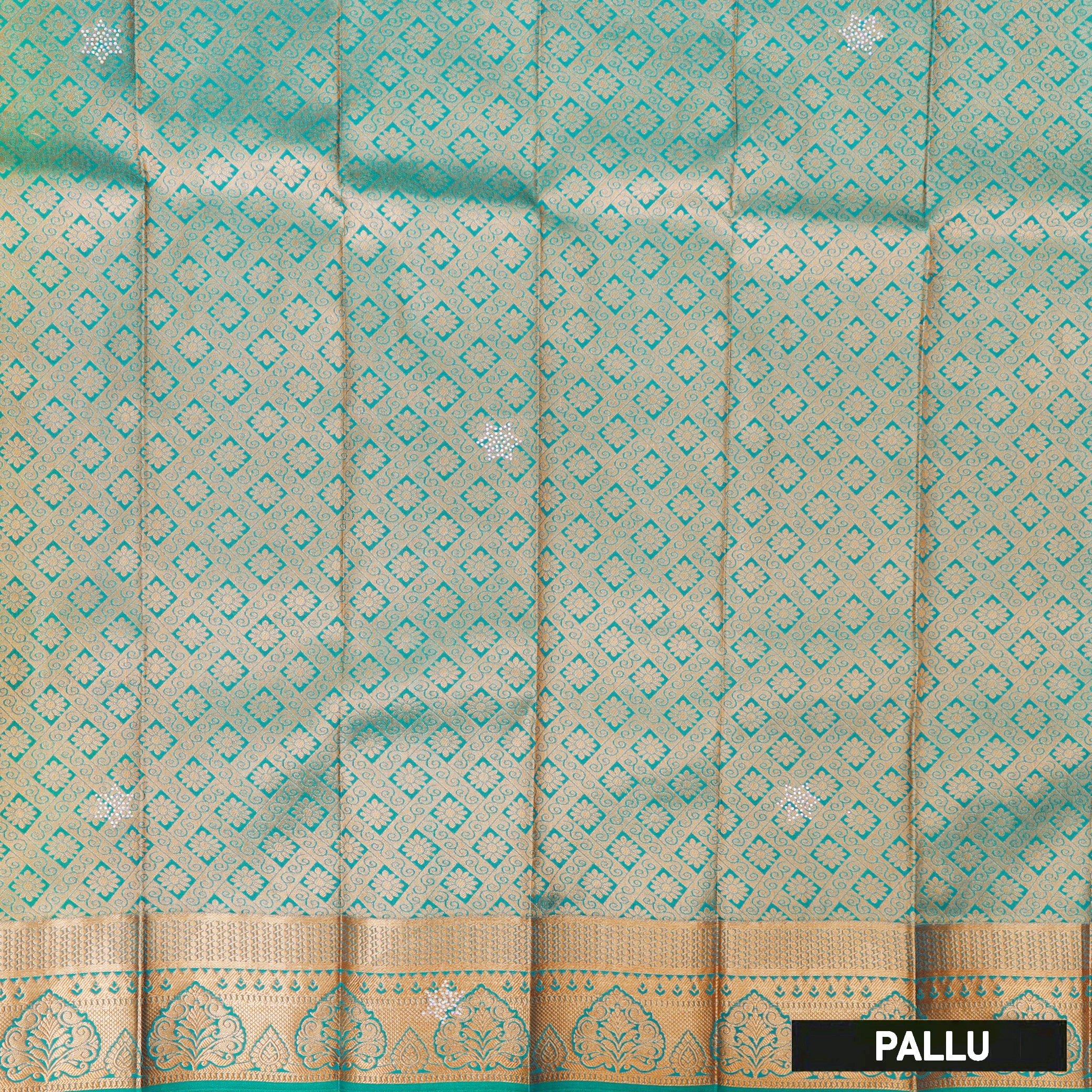 Green with Blue Art Silk Saree