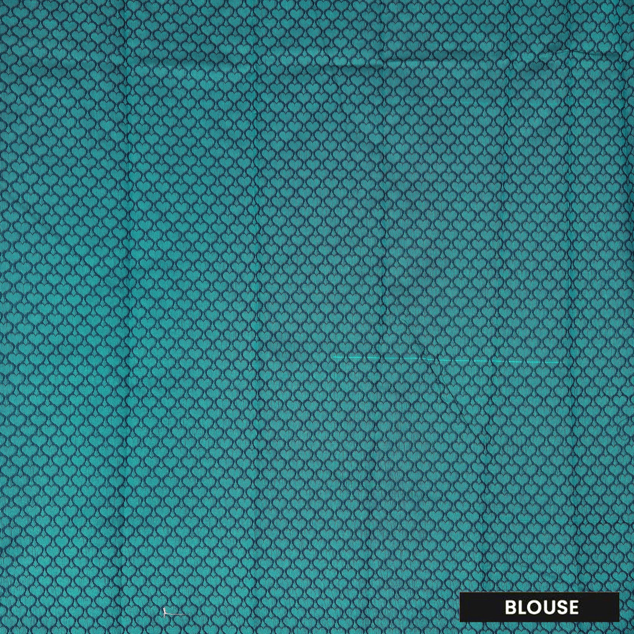 Block With Green Silk Cotton Saree Without Border
