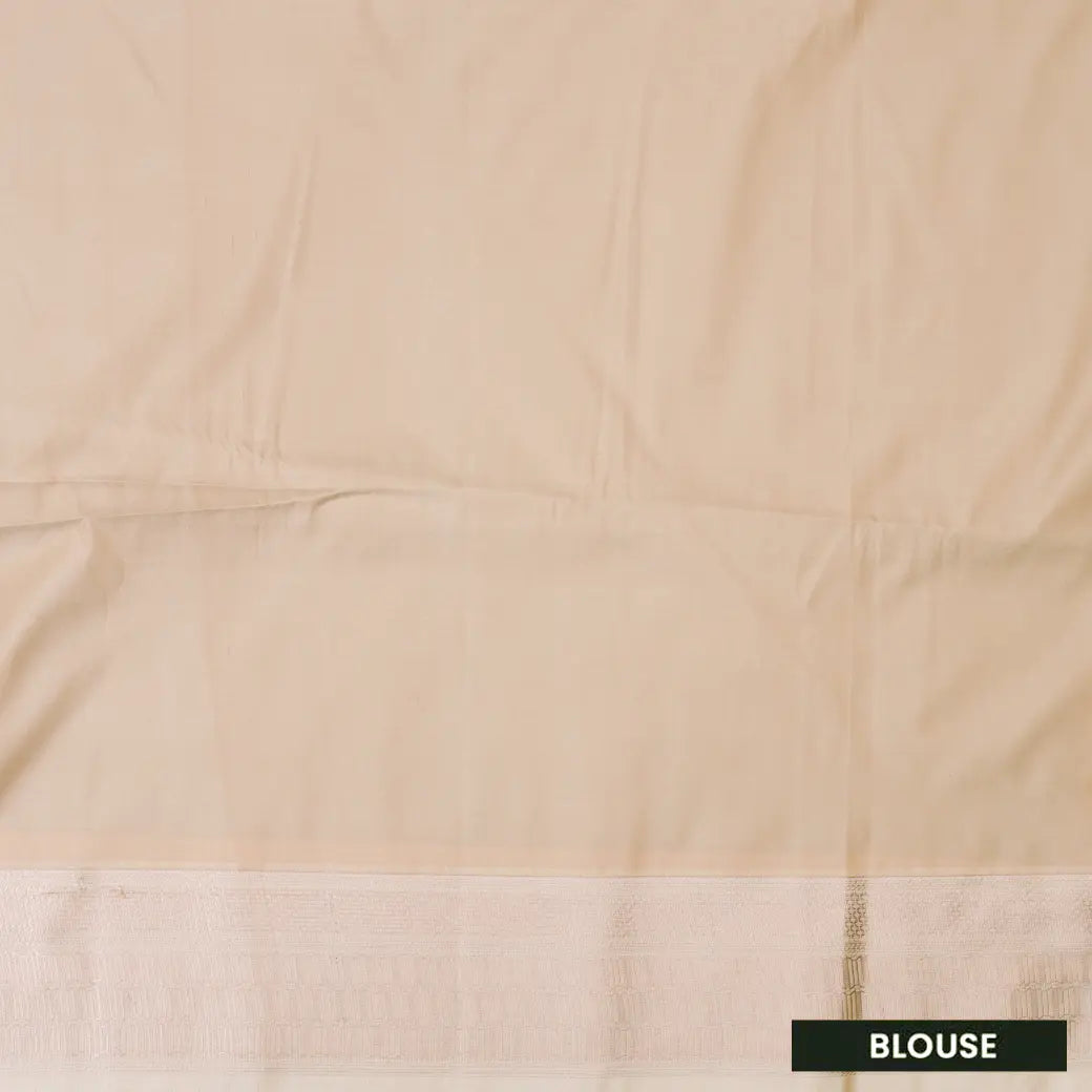 Sea Green With light beige Soft Silk