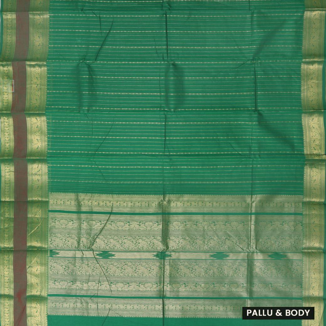 Light Green With Copper Zeri Pure Cotton Saree