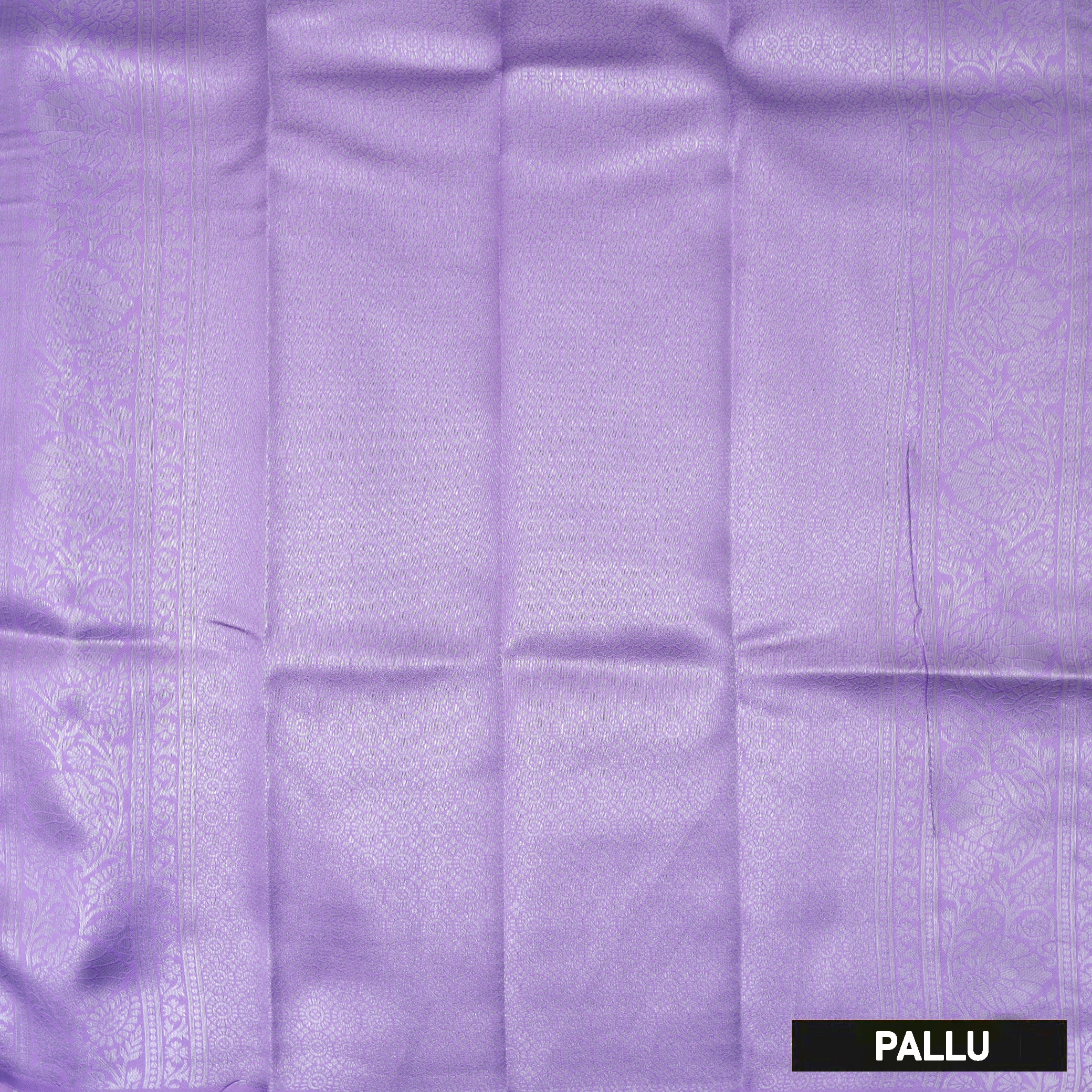 Light Golden Yellow with Lavender Litchi Silk Saree