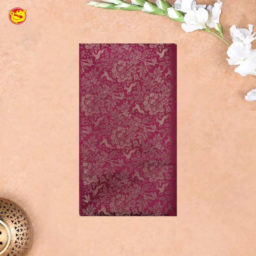 Purple Colour Banarasi Saree with Woven Designs