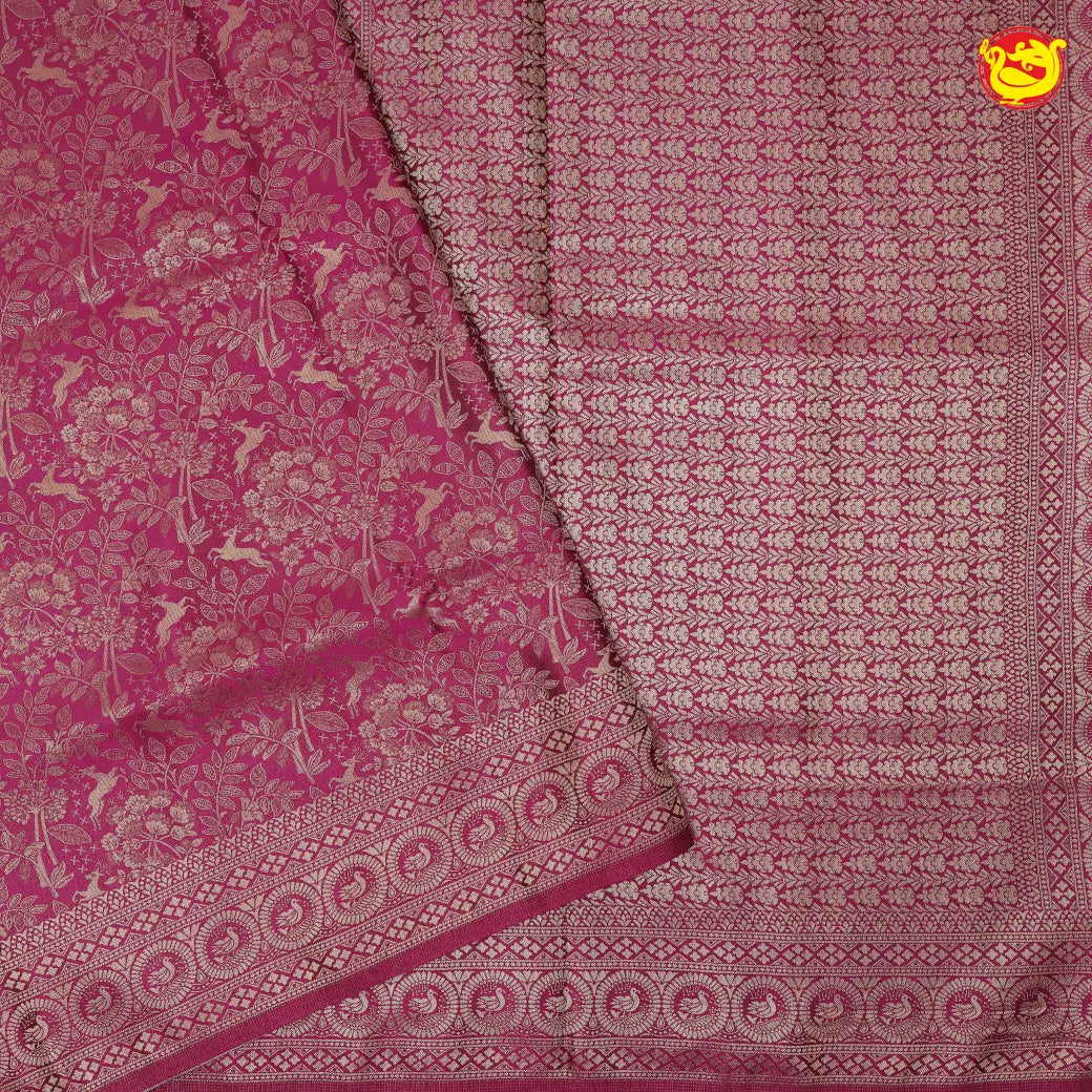 Purple Colour Banarasi Saree with Woven Designs