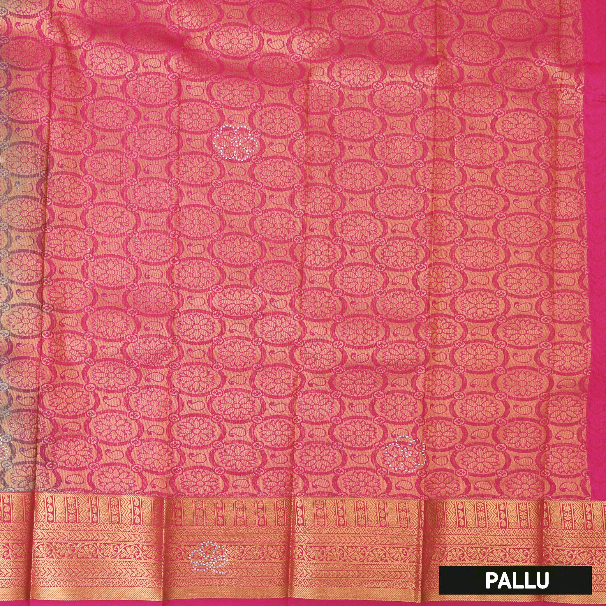 Green with Pink Art Silk Saree