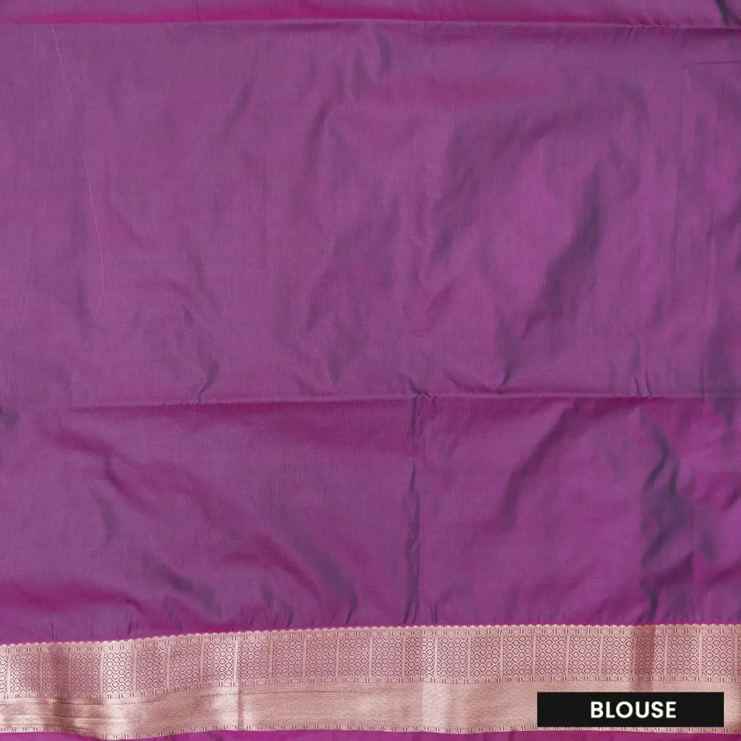 GREEN with PURPLE Soft silk saree