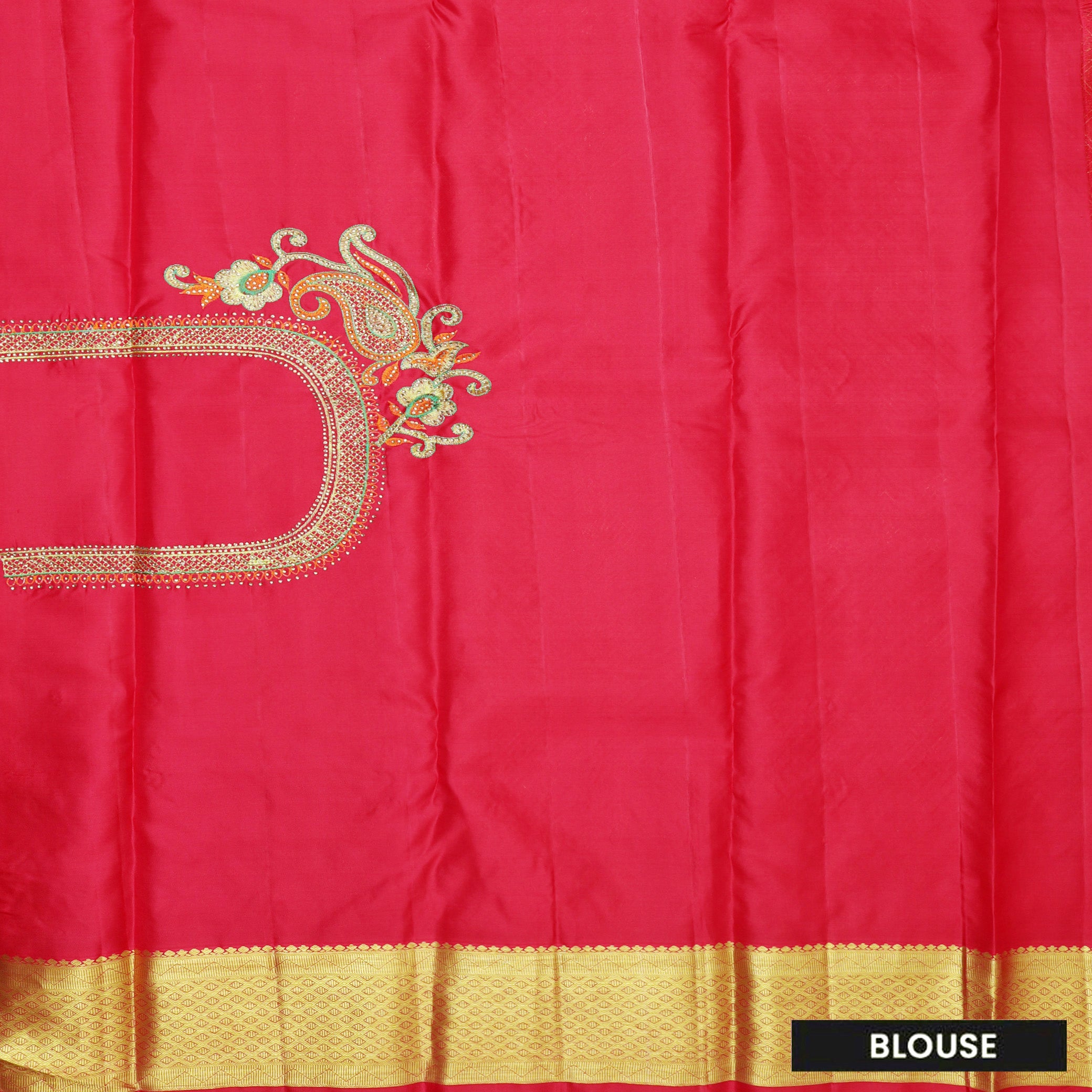 Red Color Golden Zari Border Wedding Silk Saree