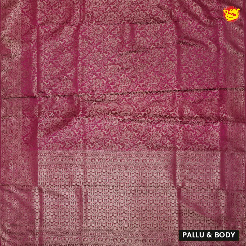 Purple Colour Banarasi Saree with Woven Designs