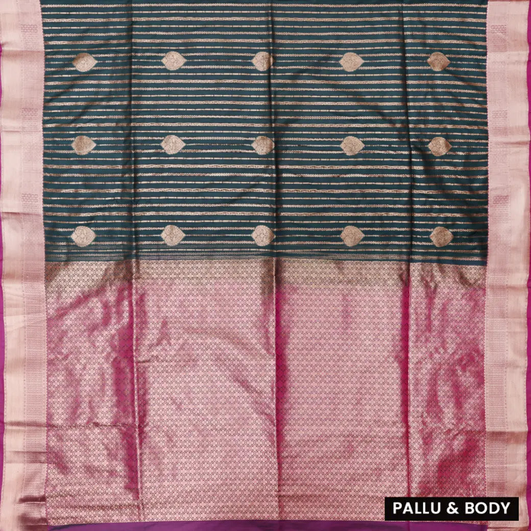 GREEN with PURPLE Soft silk saree
