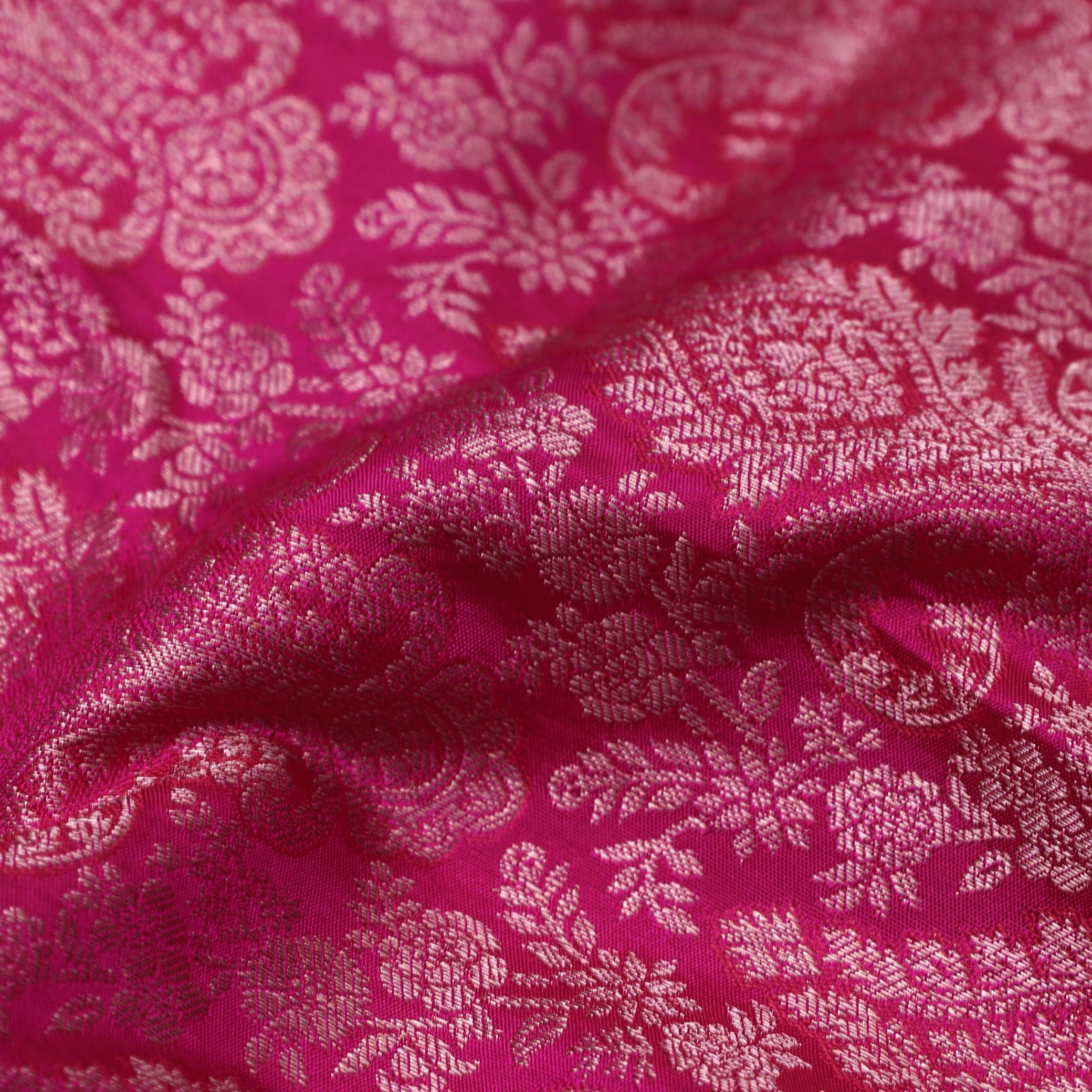 Pink With Green Wedding Silk Saree