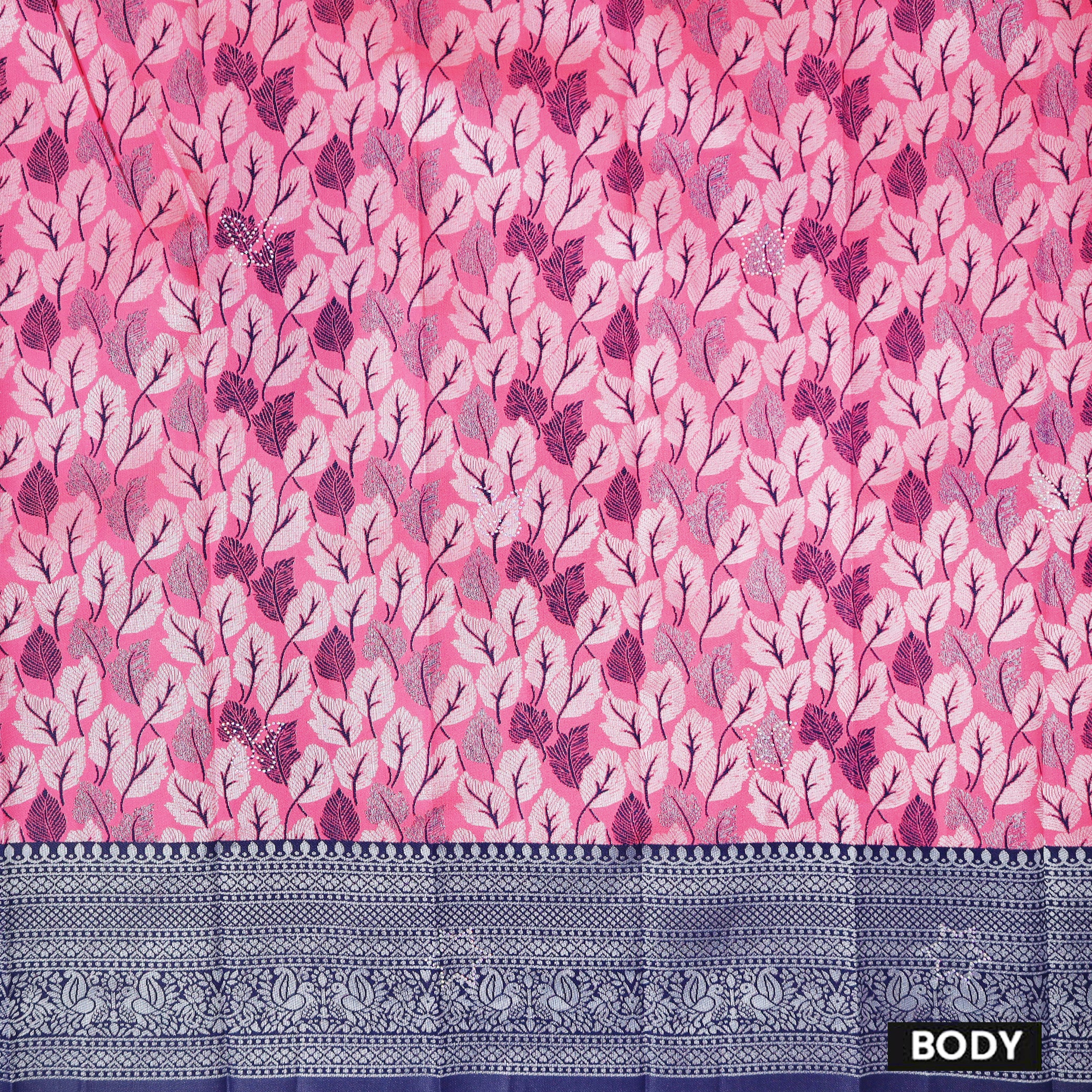 Pink with Blue Kubera Silk Saree