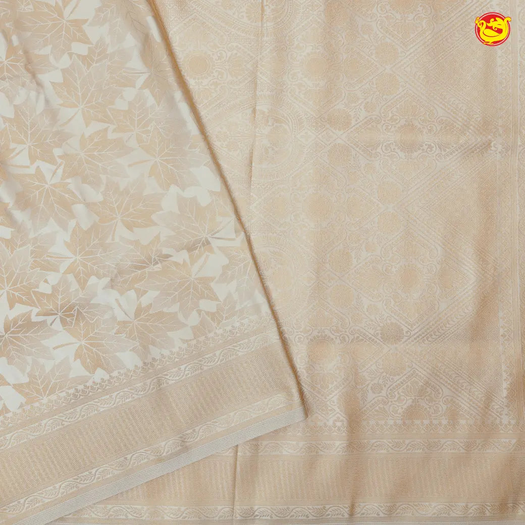 Light Gold colour Banarasi Saree with Woven Designs