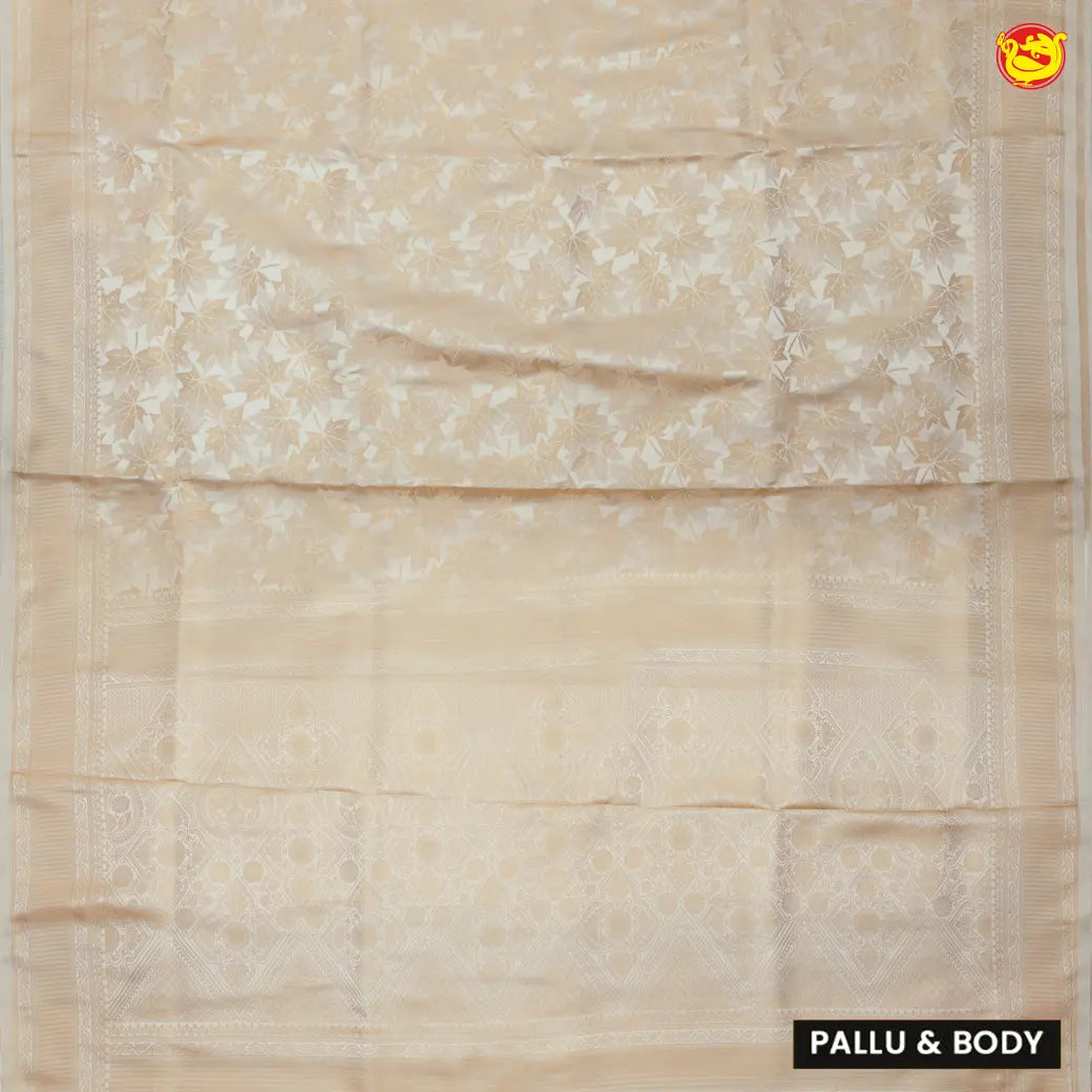 Light Gold colour Banarasi Saree with Woven Designs