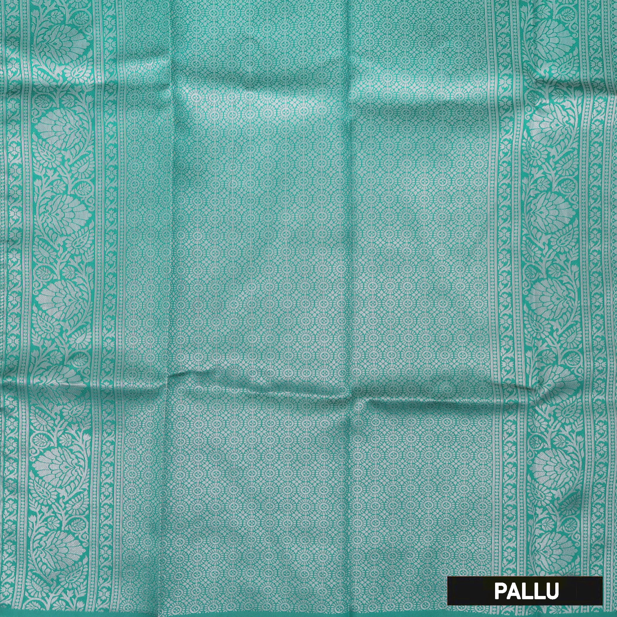 Light Golden Yellow with Green Litchi Silk Saree