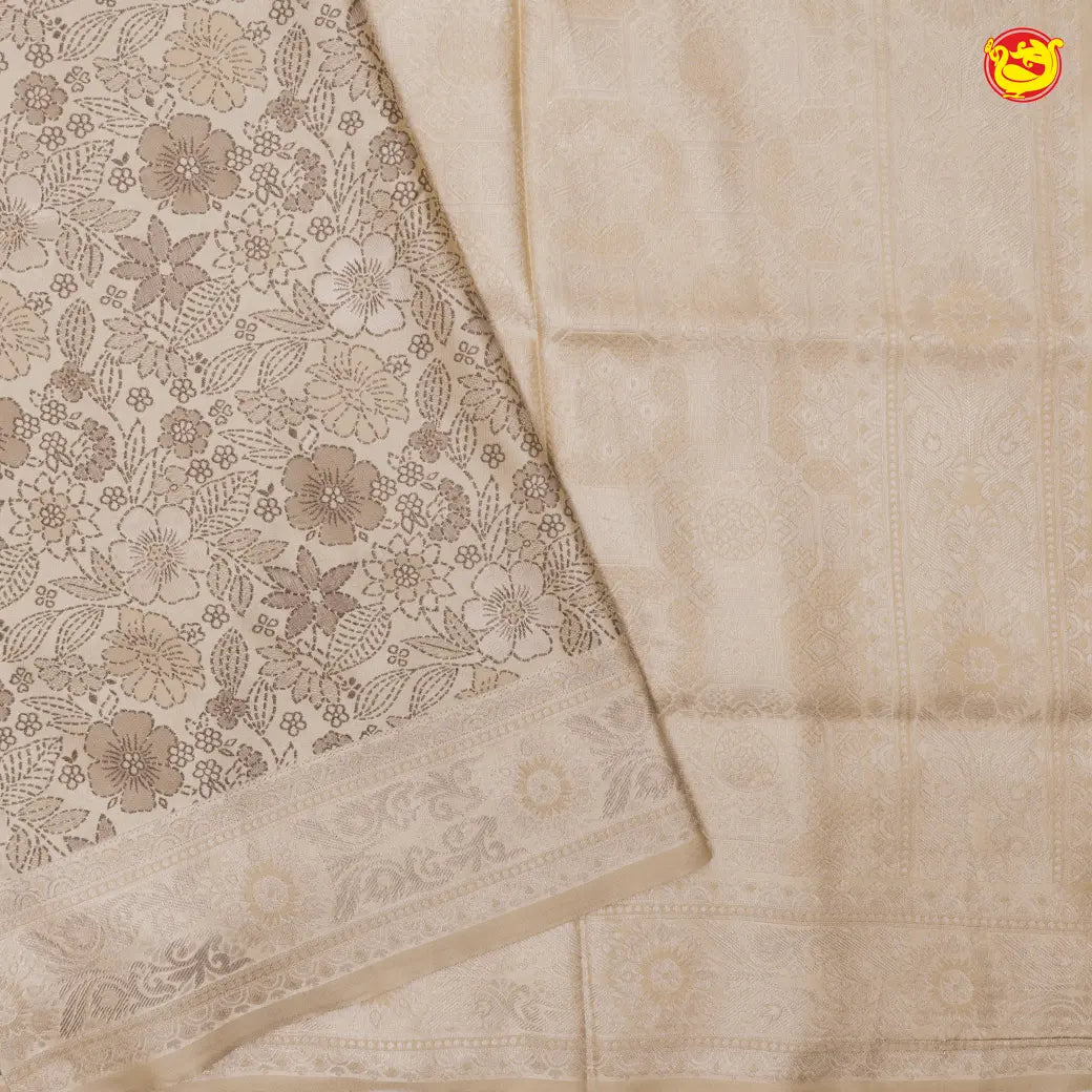 Beige colour Banarasi Saree with Woven Designs