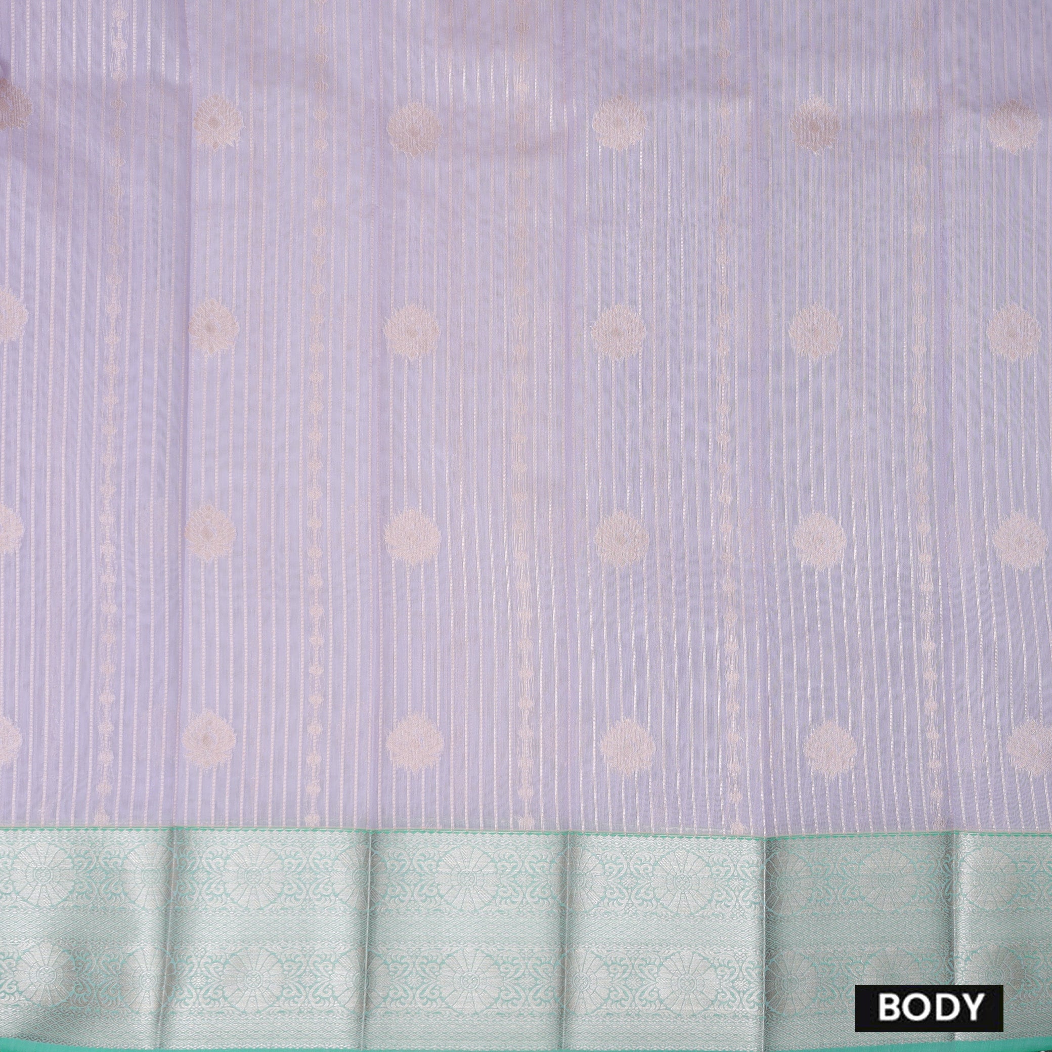 Light Pink With Green Silk Cotton Saree