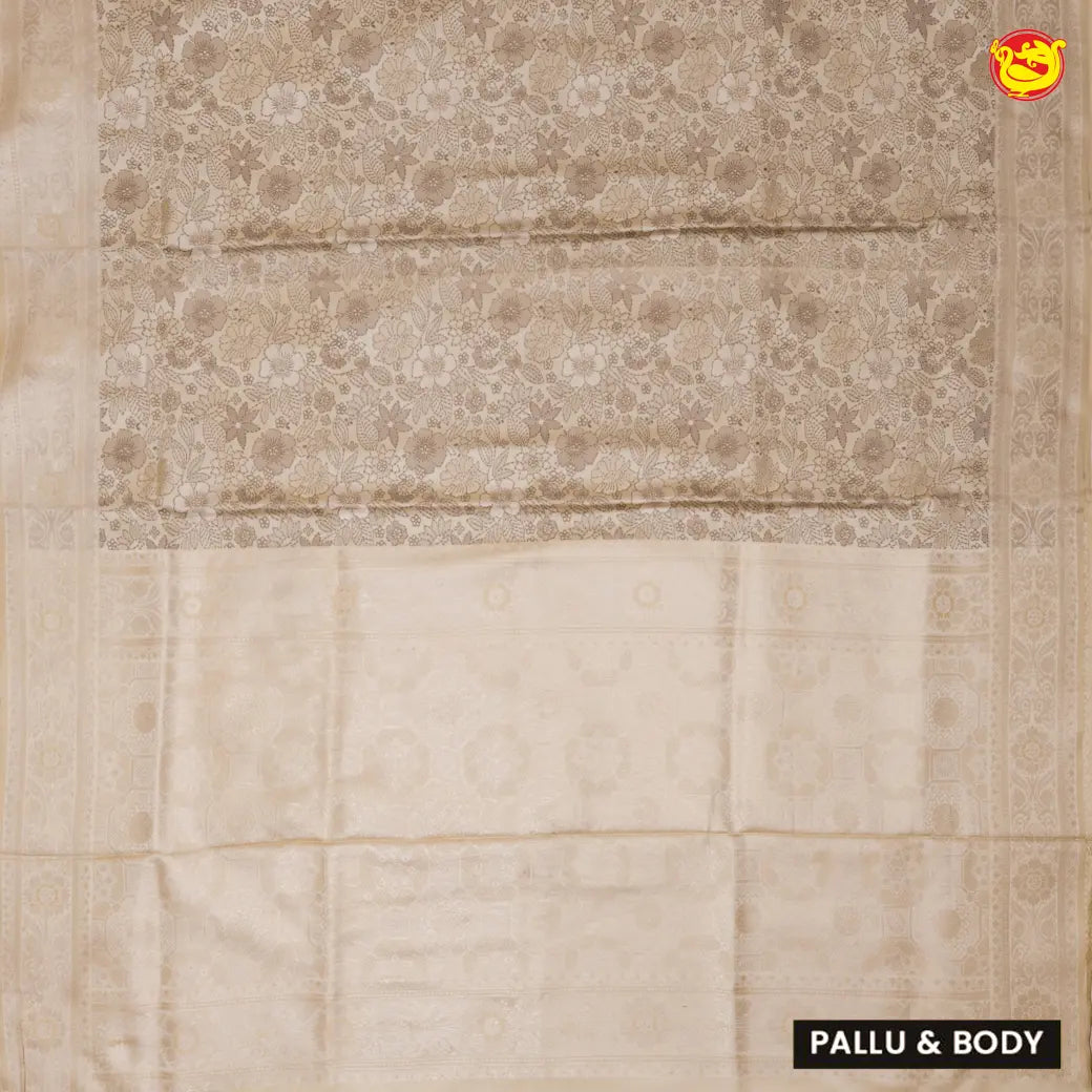 Beige colour Banarasi Saree with Woven Designs