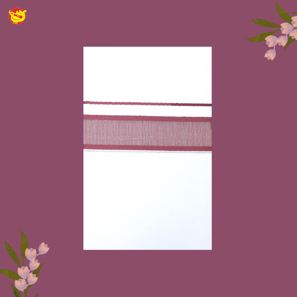 White with BURGUNDY RED Fancy BIG BORDRE Cotton Men’s Dhoti