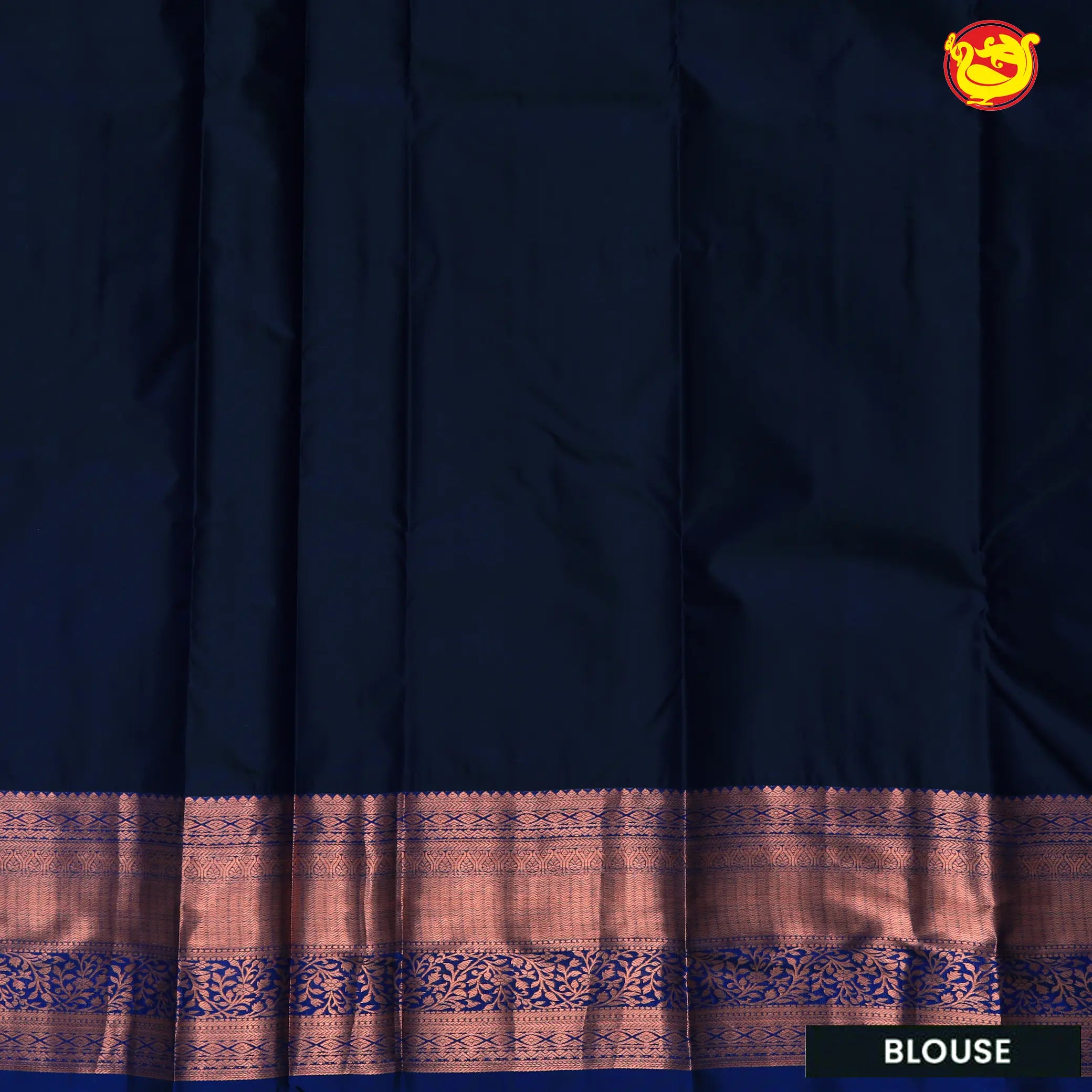 Beige with Navy blue Soft Silk Saree