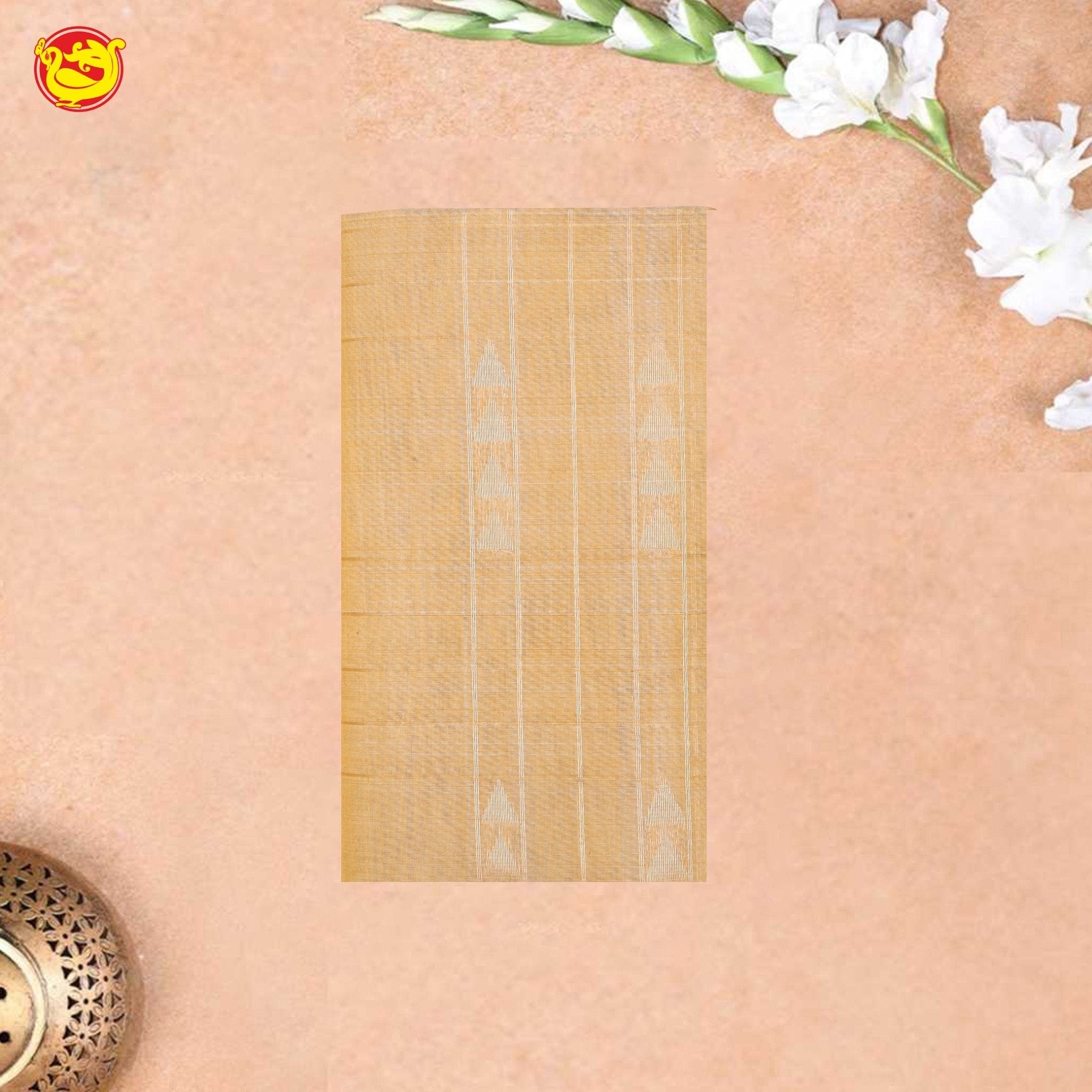Golden With Yellow Pure Silk Cotton Saree - Thenianantham