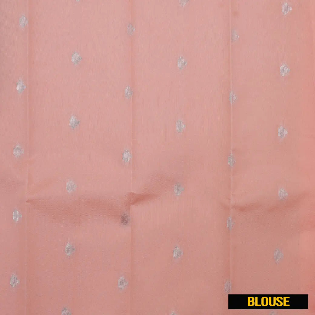 Blue-Gray with Peach Kubera Silk Saree