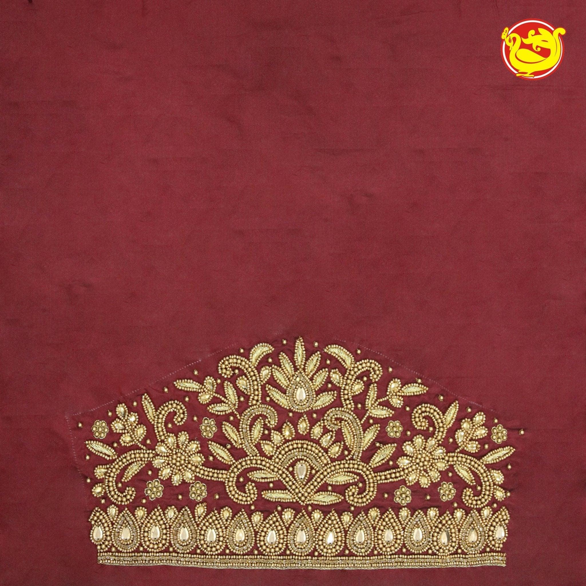 Maroon Bridal Aariwork Blouse