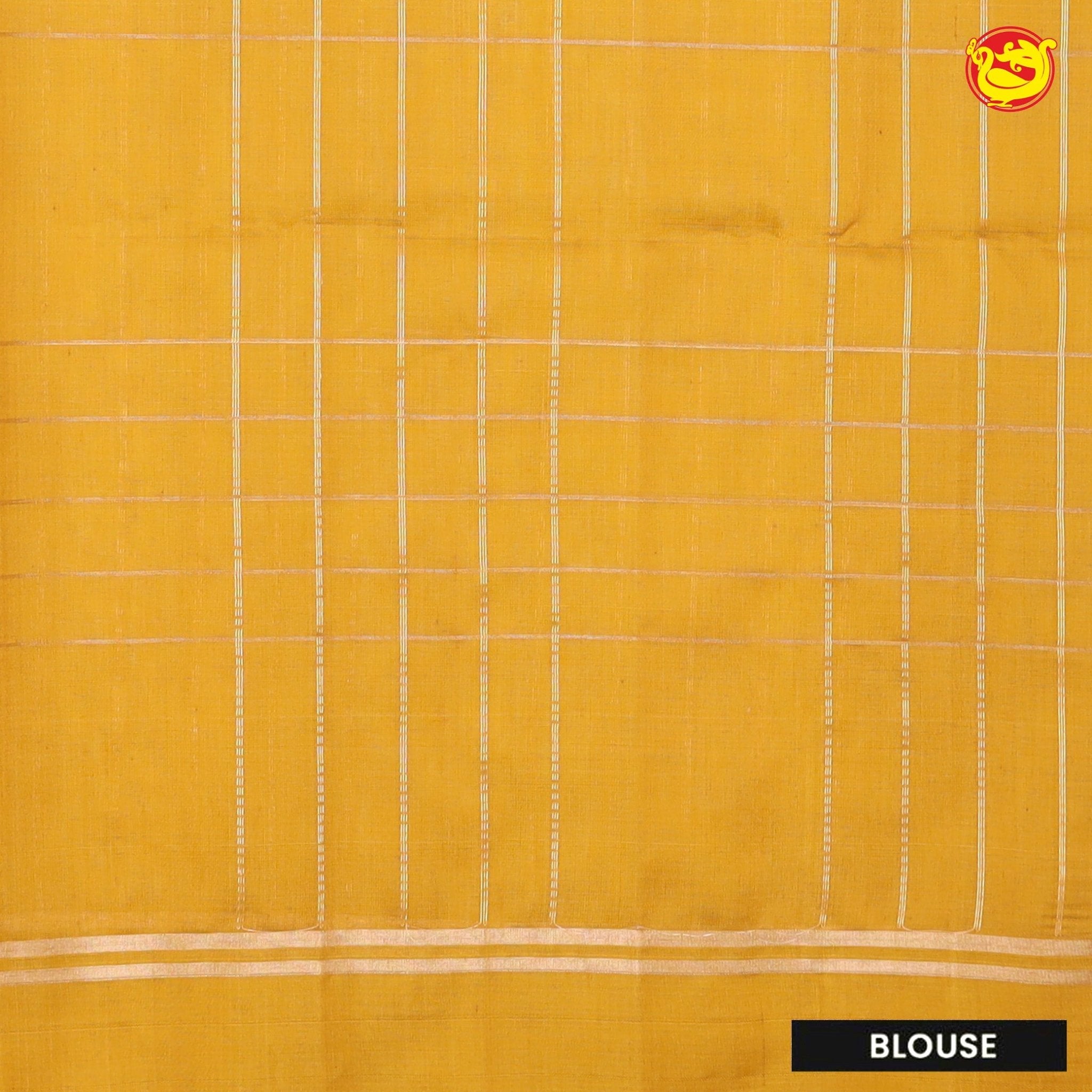 Golden With Yellow Pure Silk Cotton Saree - Thenianantham
