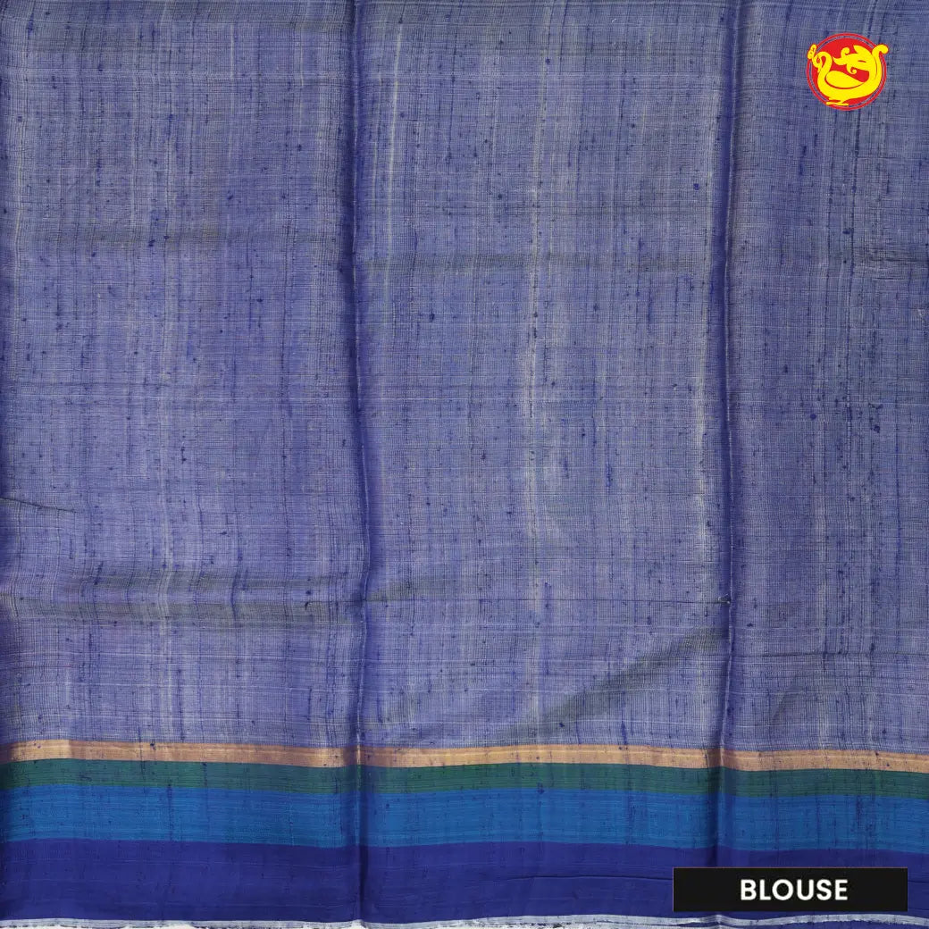 Sandal with blue Vidarbha Tussar Saree