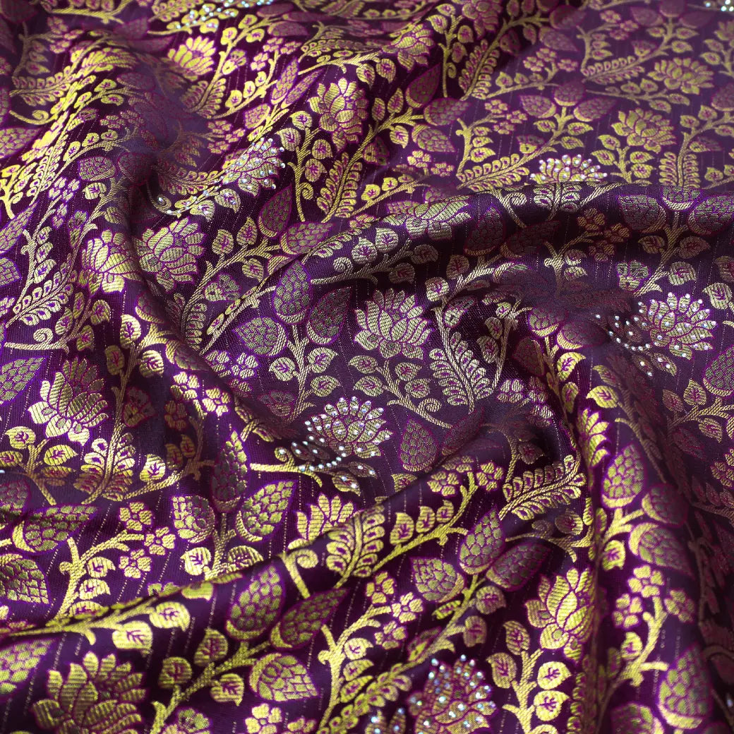 PURPLE colour pure Kanchipuram silk saree