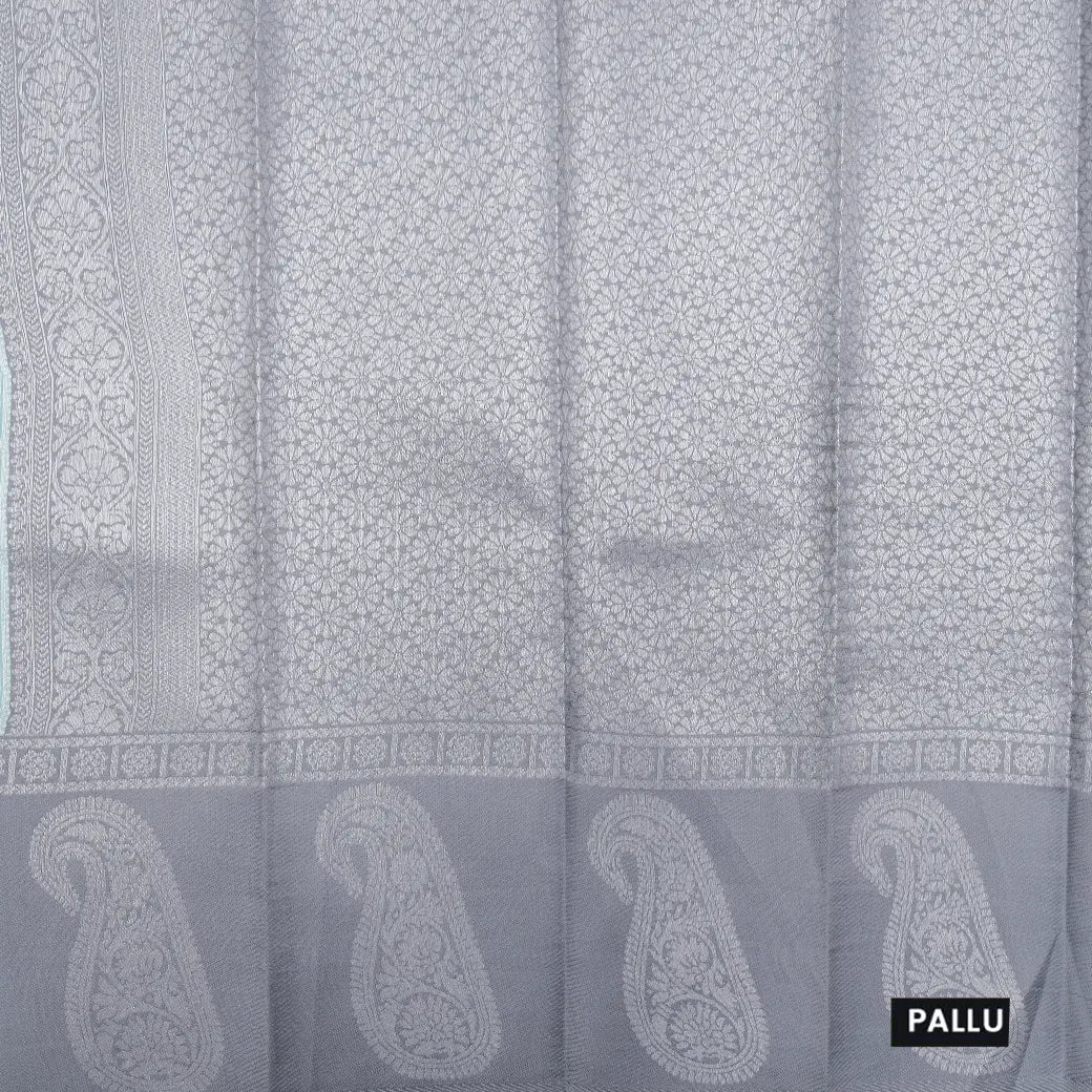 Ice blue with Gray Kubera Tissue Silk Saree