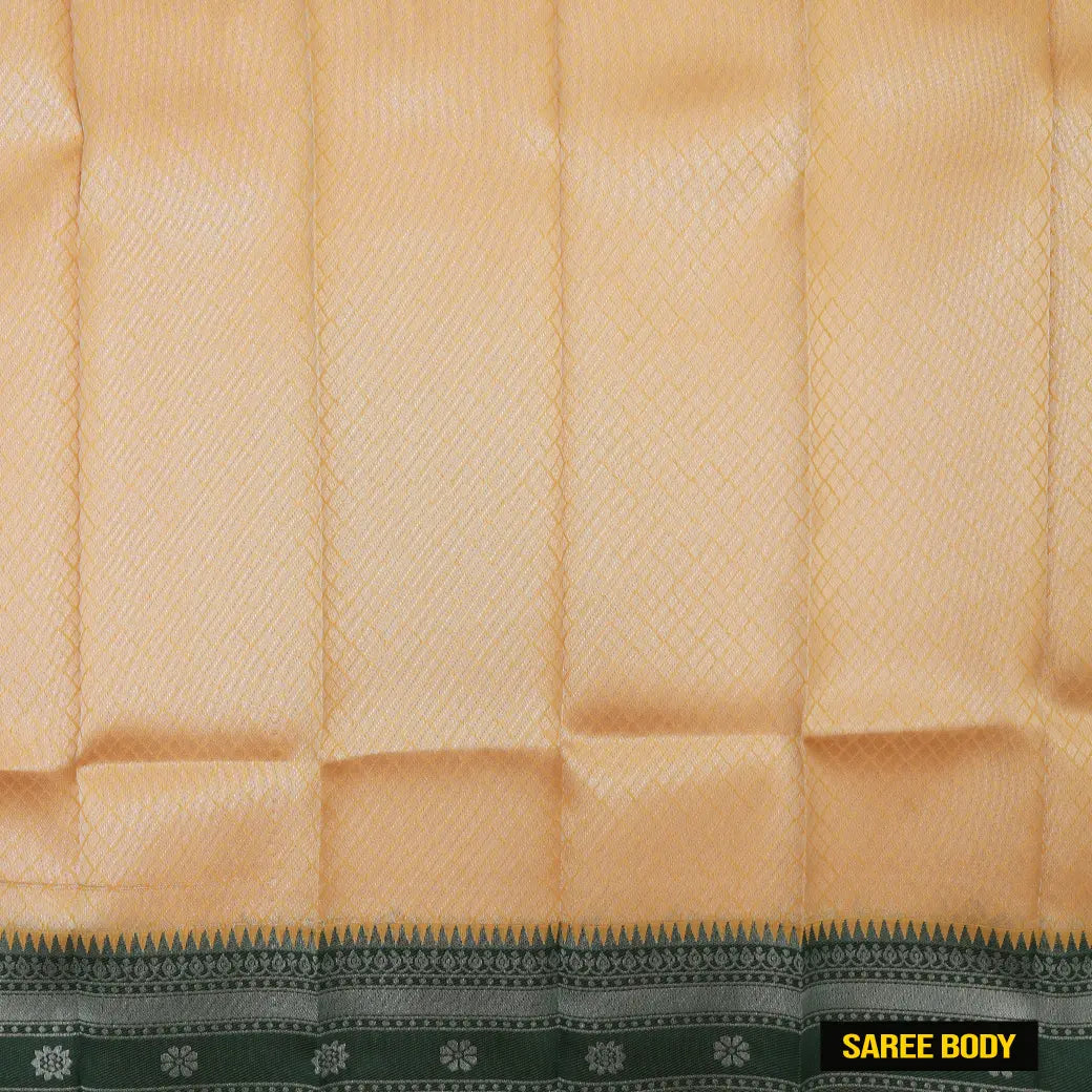 Light Yellow with Dark Green Kubera Silk Saree