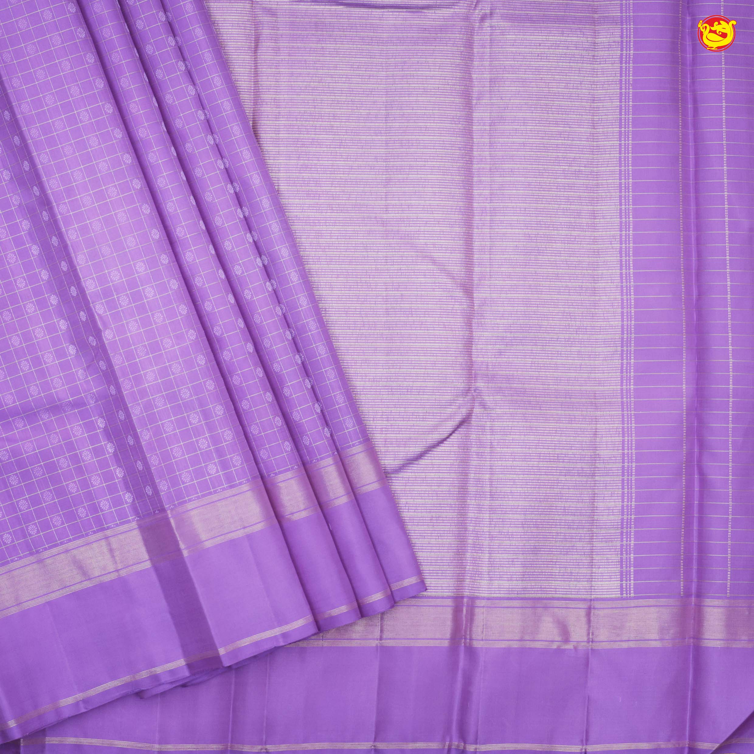 Lavendar colour soft silk saree