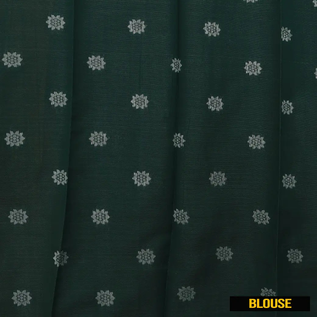 Light Yellow with Dark Green Kubera Silk Saree