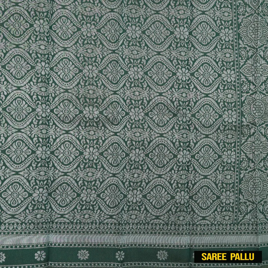 Light Yellow with Dark Green Kubera Silk Saree
