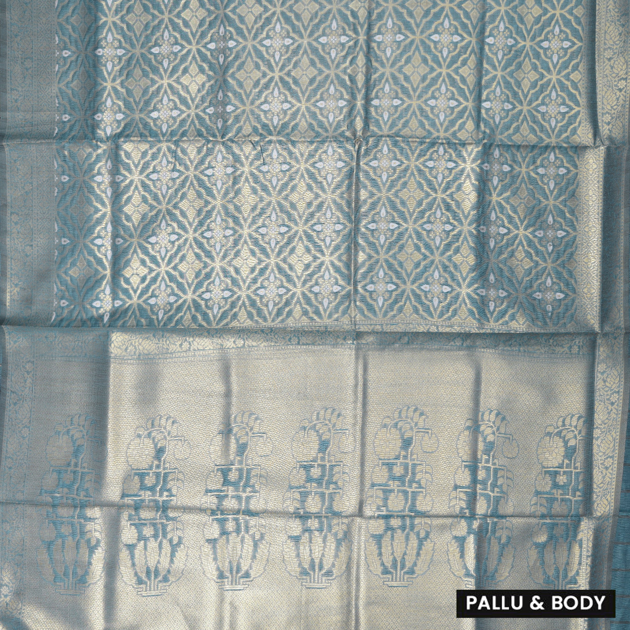 Grey Colour Fancy Weaving Saree