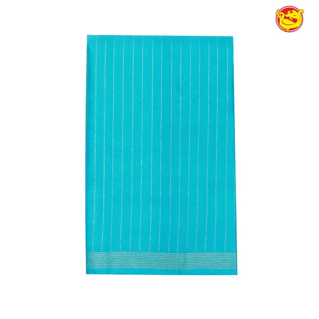 Light blue and dark blue half and half pure kanjivaram silk saree - Thenianantham