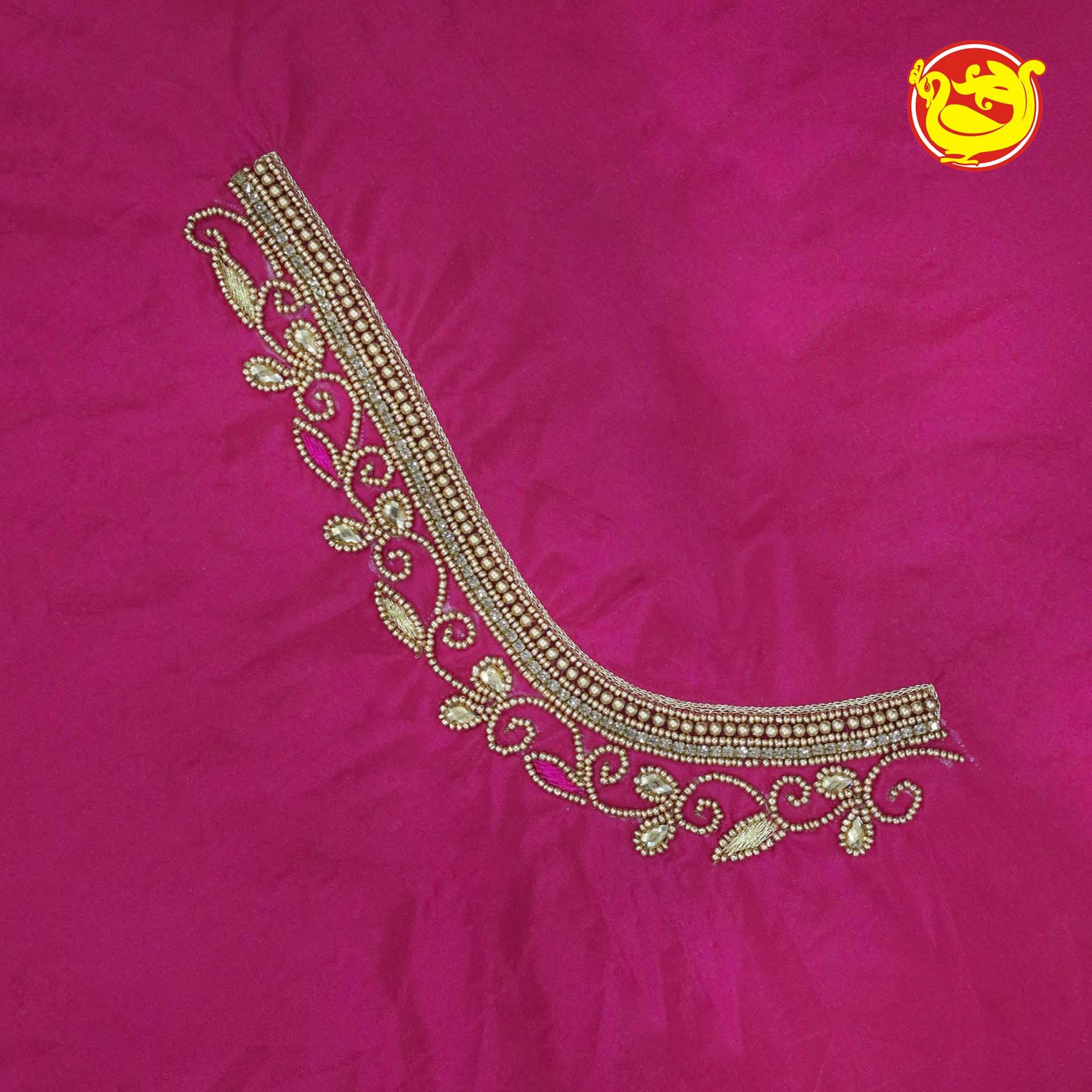 Rani Pink Bridal Aariwork Blouse