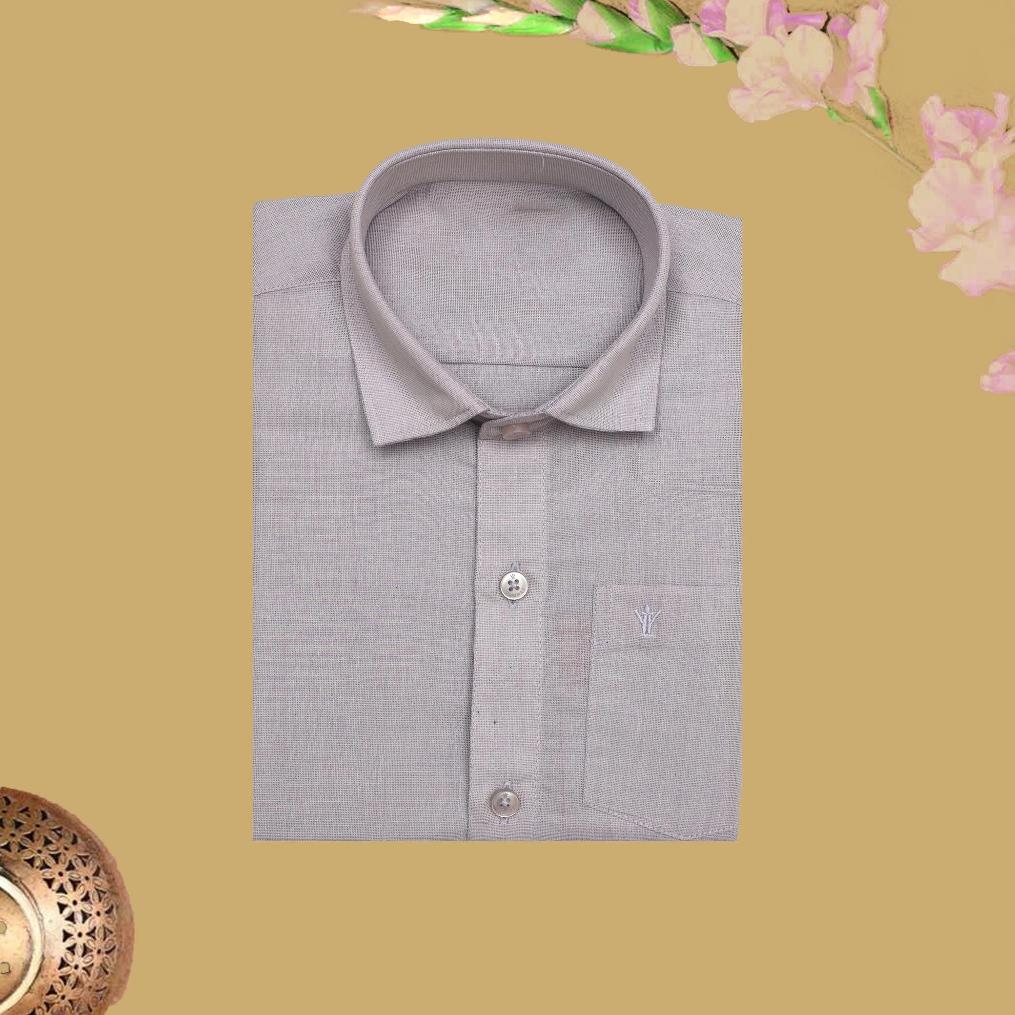 Lavender Tissue with Boy’s Readymade Shirt And Dhoti Set