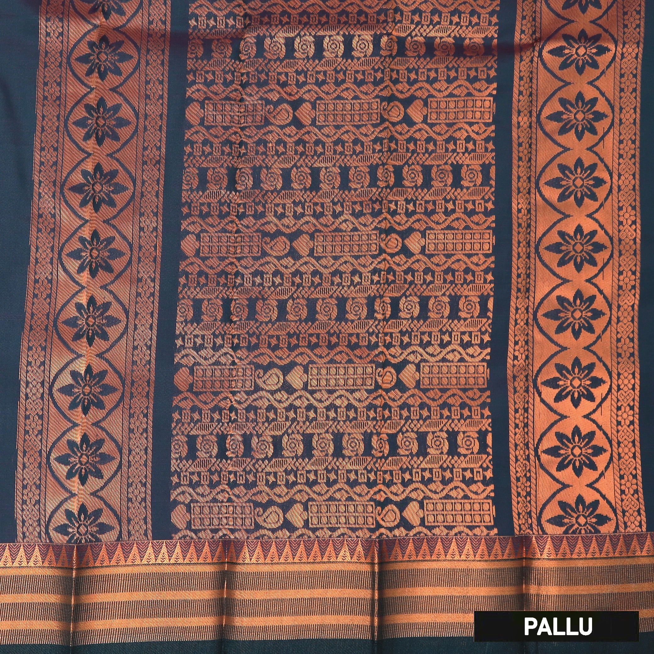 Green With Dark Cyan Silk Cotton Saree