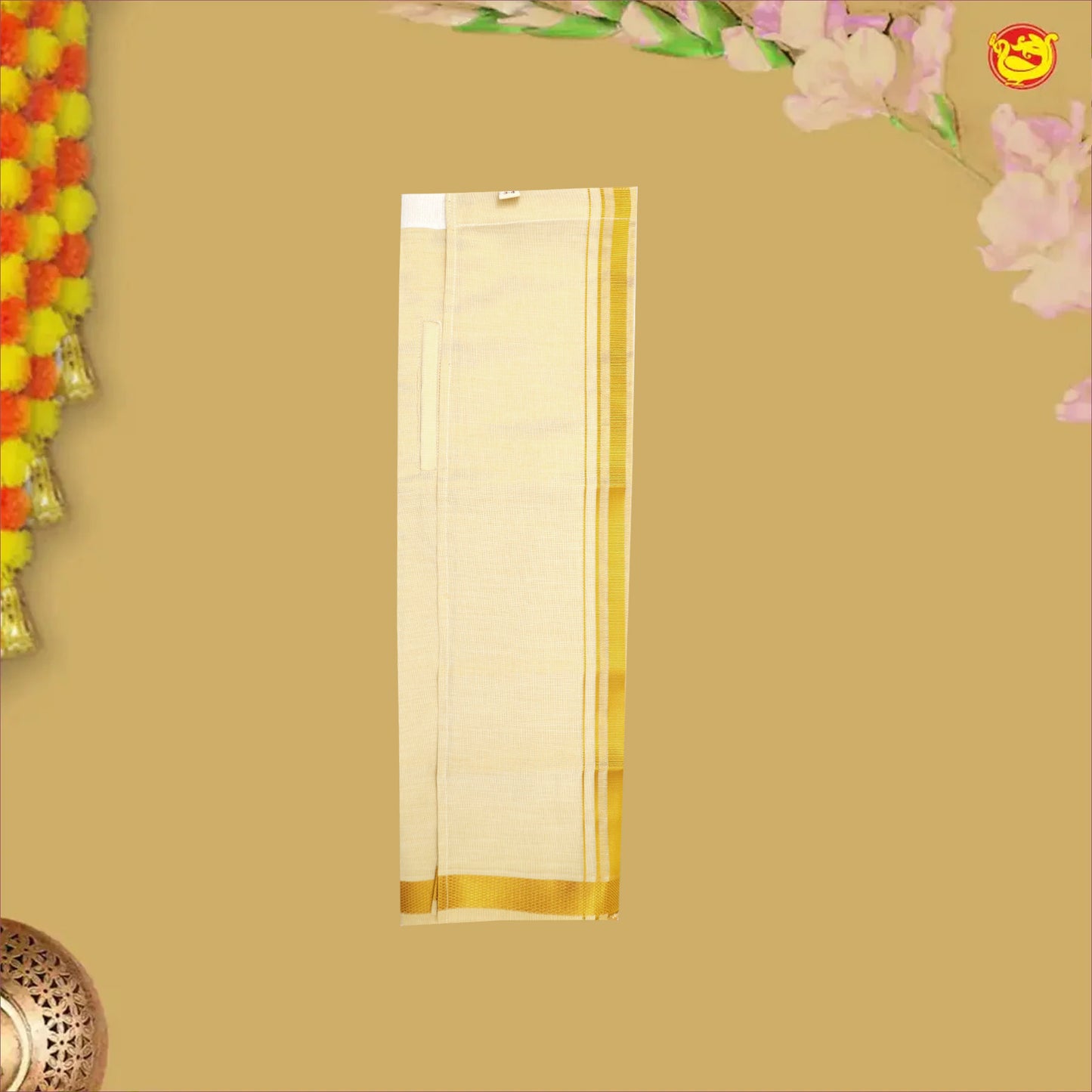 Gold Tissue Boy’s Readymade Shirt And Dhoti Set