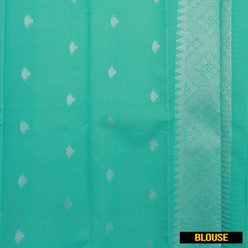 Lavender with Light Turquoise Green Kubera Silk Saree
