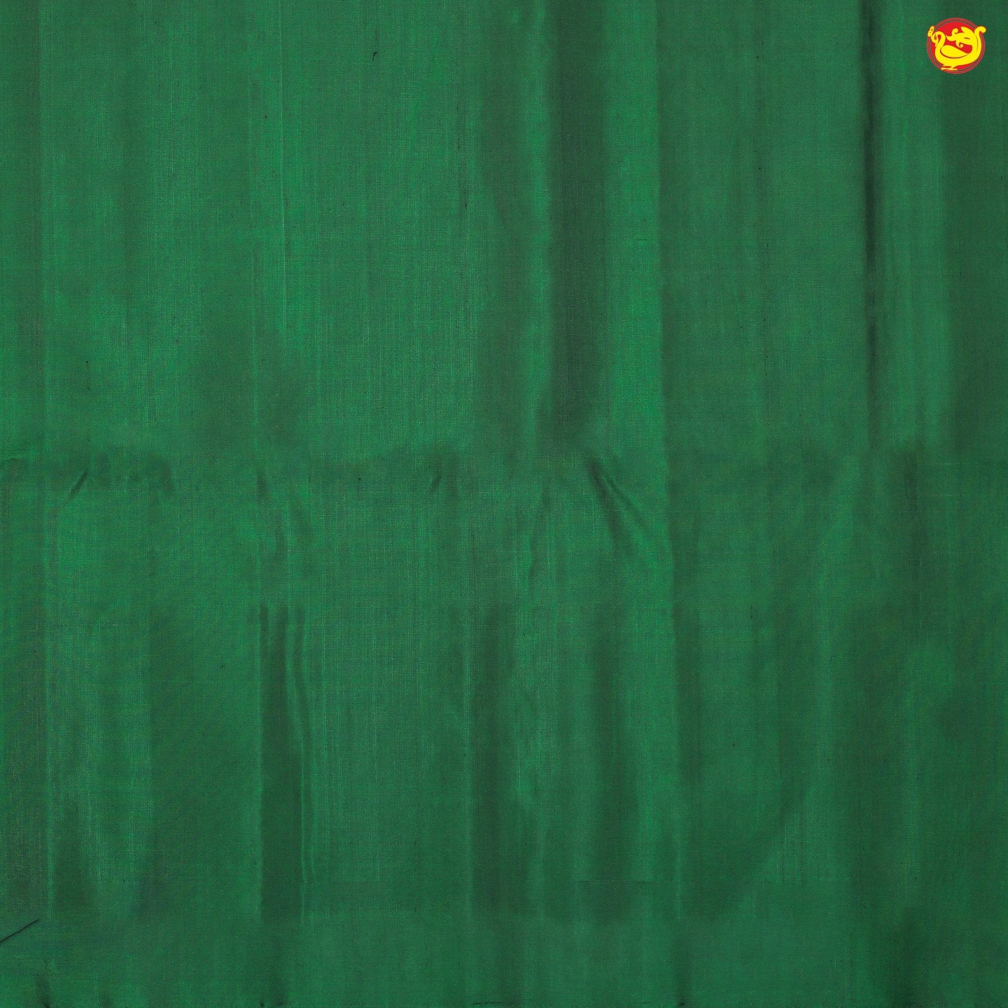 Mustard Yellow With Bottle Green Striped and Floral Motifs Copper Zari Pure Kanjivaram Soft Silk Saree - Thenianantham