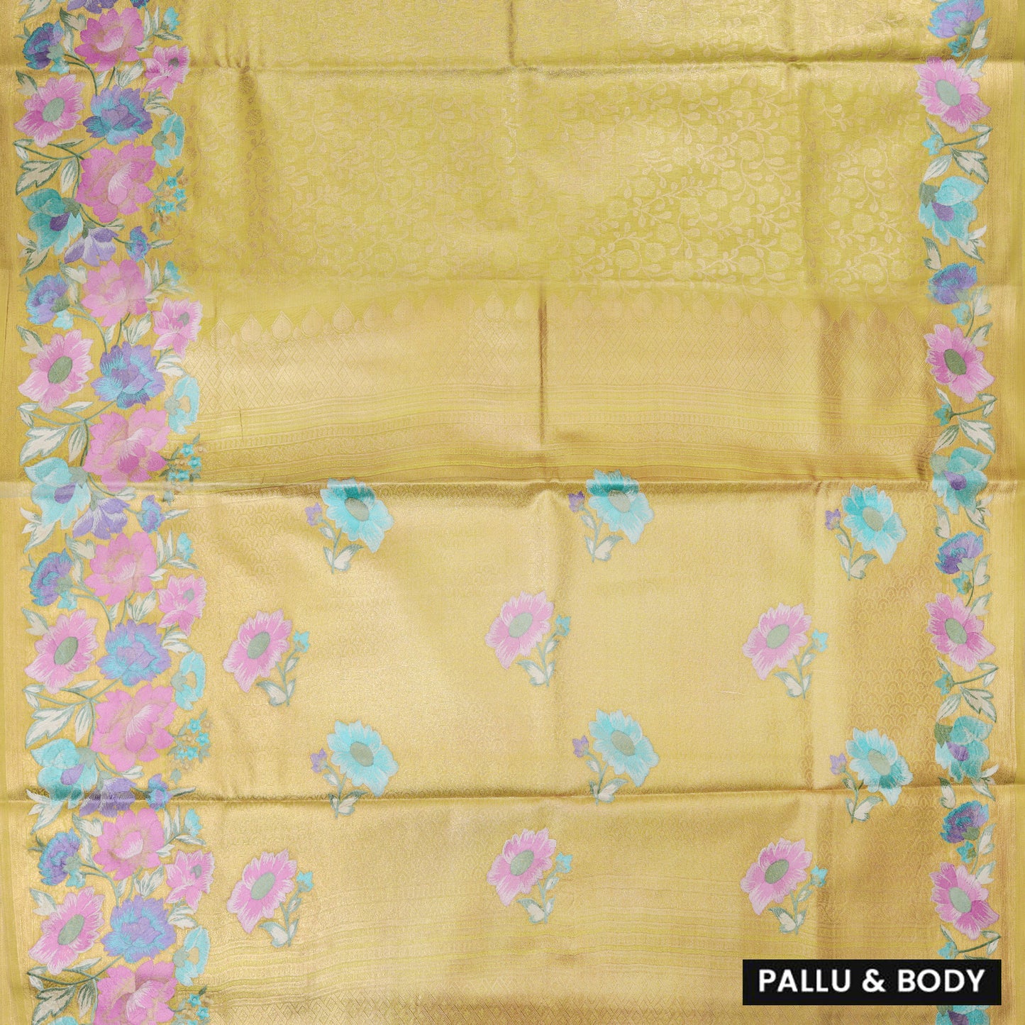 Yellow Colour Tissue Silk Saree