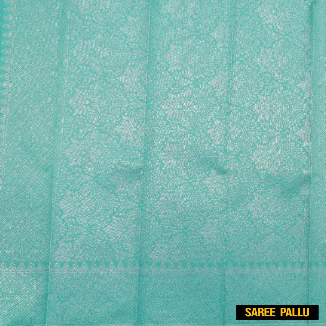 Lavender with Light Turquoise Green Kubera Silk Saree