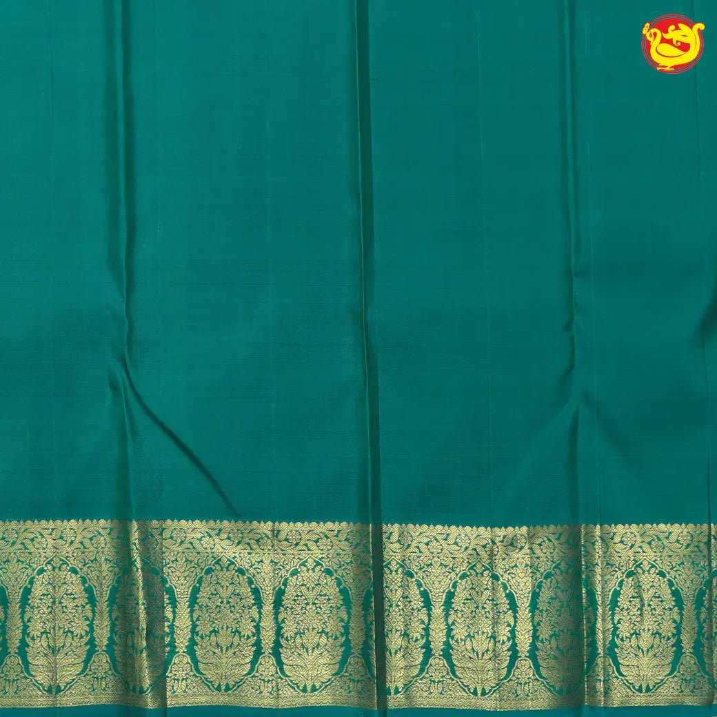Greyish blue with green borderKanchipuram silk saree - Thenianantham