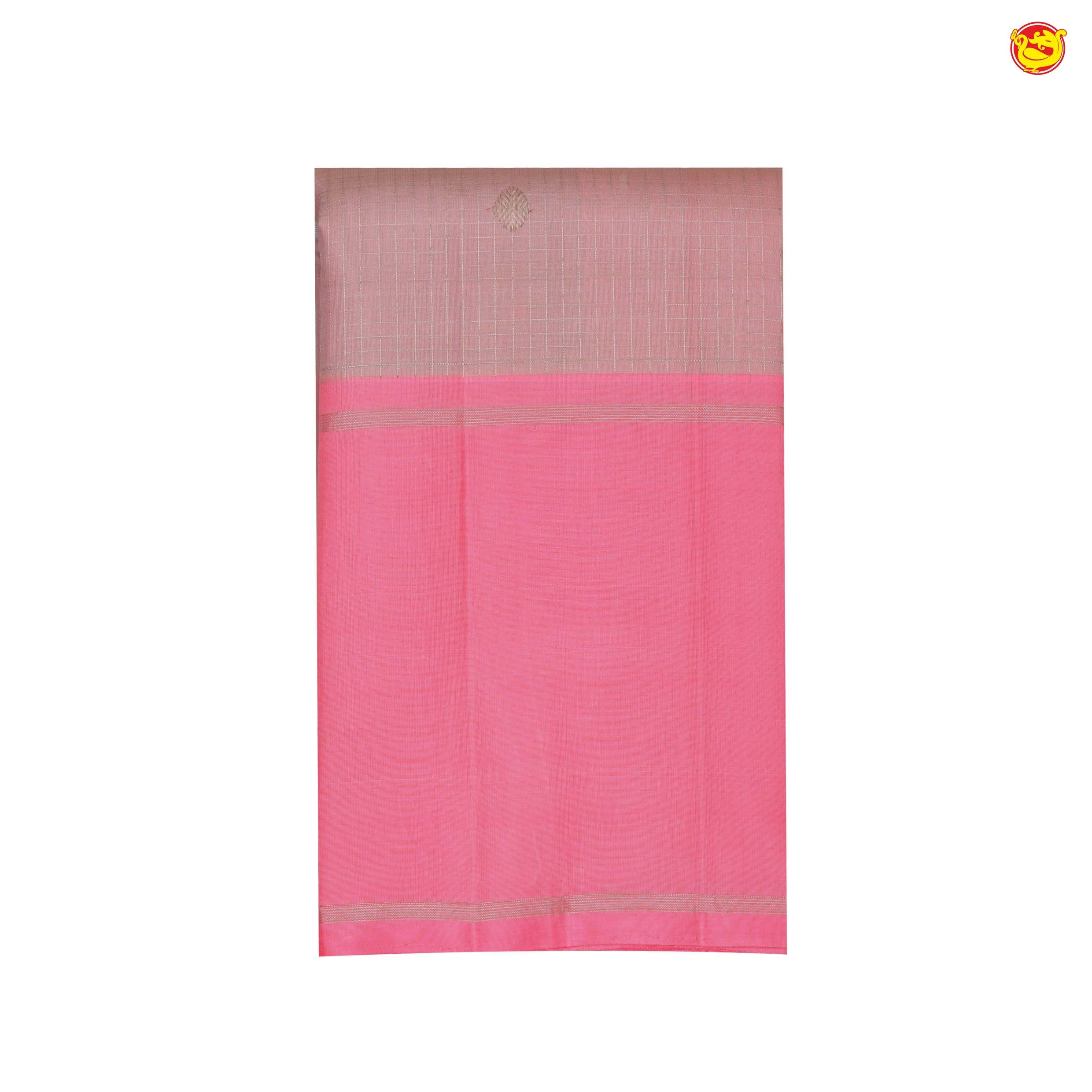 Pastel pink with mild candy pink pure Kanchipuram silk saree
