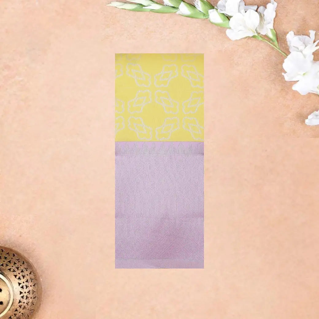 Yellow with Lavender Kubera Silk Saree